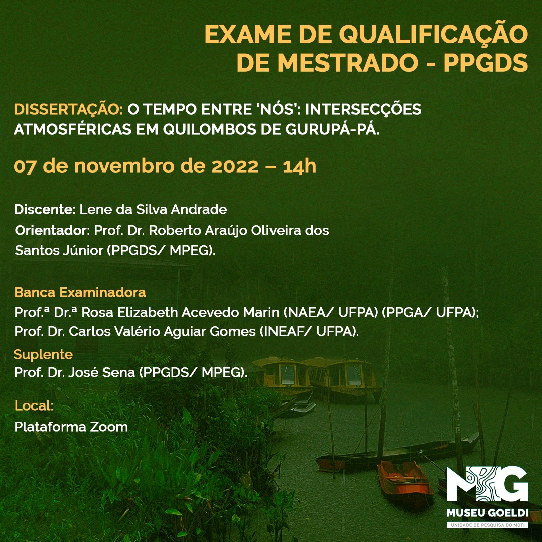 Convite PPGDS | Exame de Qualificação de Mestrado, 07/11, às 14h